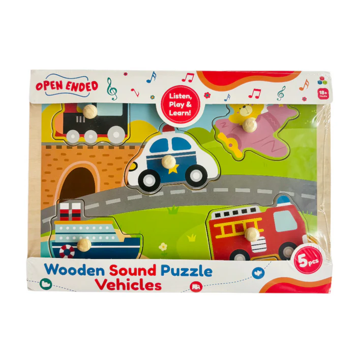 Toycra Open Ended Wooden Sound Puzzle | Listen, Play And Learn For Kids | 18+ Months