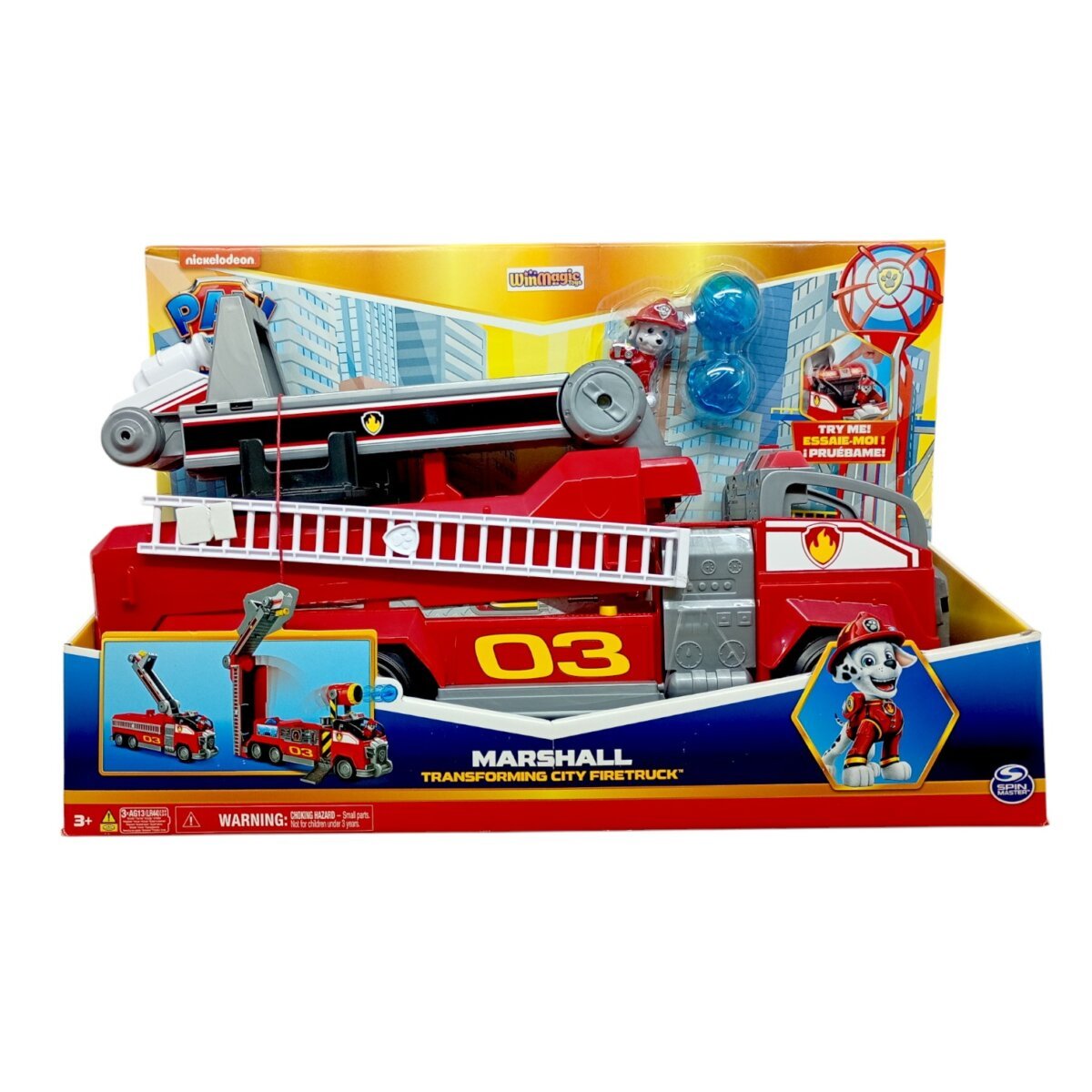 Buy Win Magic Paw Patrol Roleplay Marshall's Free Wheel Deluxe Movie  Transforming City Fire Truck With Lights, Sounds And Rescue Ladder  3+Years