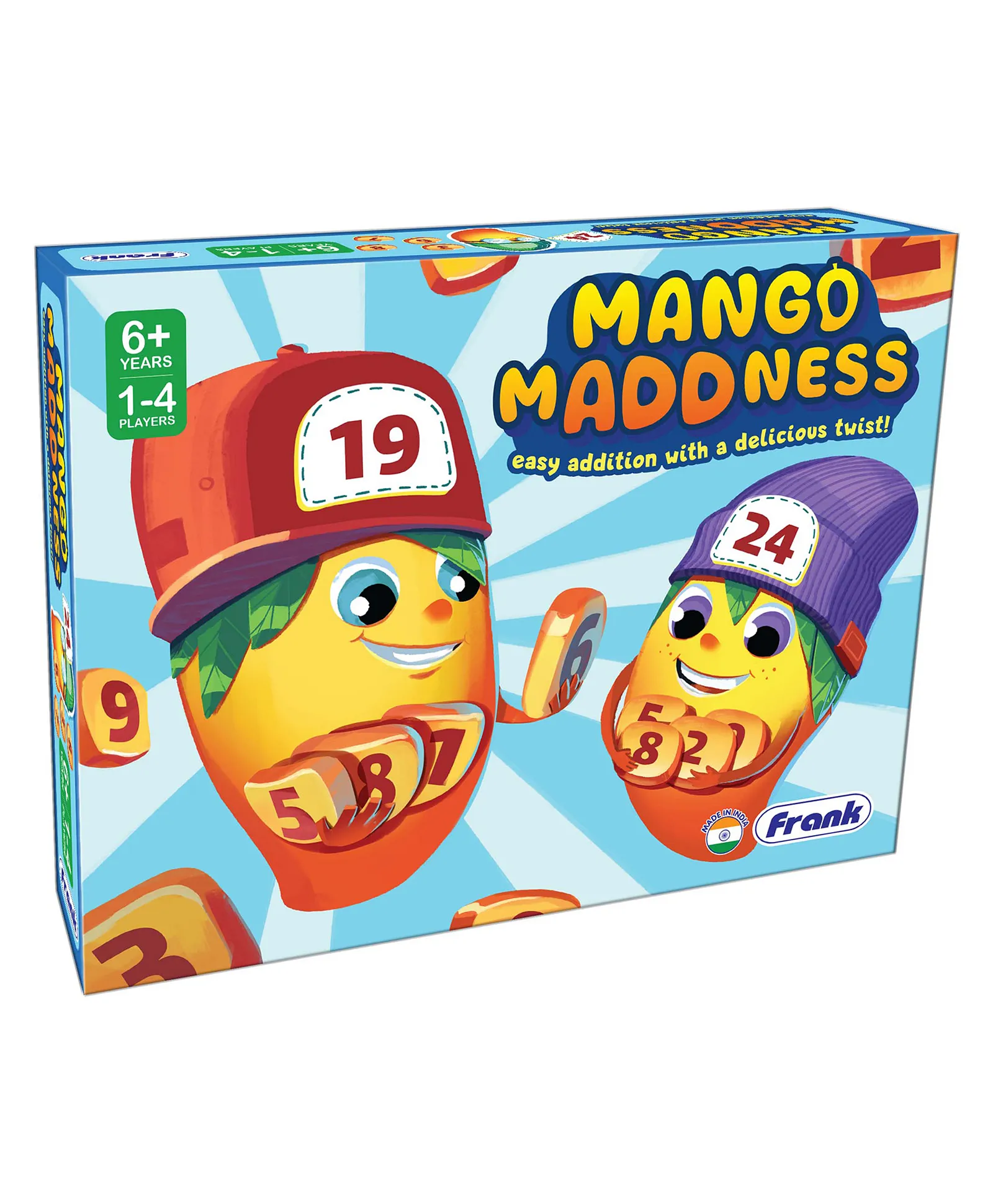 Frank Mango Maddness Board Game With 4 Mango Boards 42 Mango CapTokens  And 40 Mango Chunk Tokens - Multicolour | 6+Years