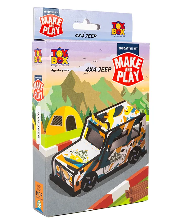 Ratnas Make And Play Jeep 4X4 DIY Kit | Build-and-Play Vehicle Construction Toy for Kids | Educational STEM Assembly Set | 4+ Years