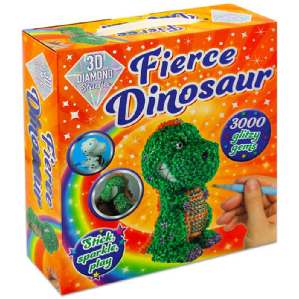 Shree Book 3D Diamond Studio Fierce Dinosaur toy for kids, Shree Book 3D Diamond Studio Fierce Dinosaur craft kit, Shree Book 3D Diamond Studio Fierce Dinosaur educational toy, Shree Book 3D Diamond Studio Fierce Dinosaur creative playset