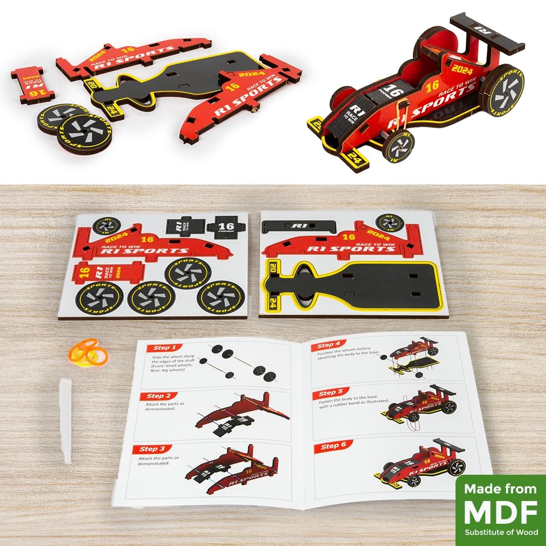 Buy Ratna's TOYSBOX Make And Play R1 Race Car MDF Wooden Model