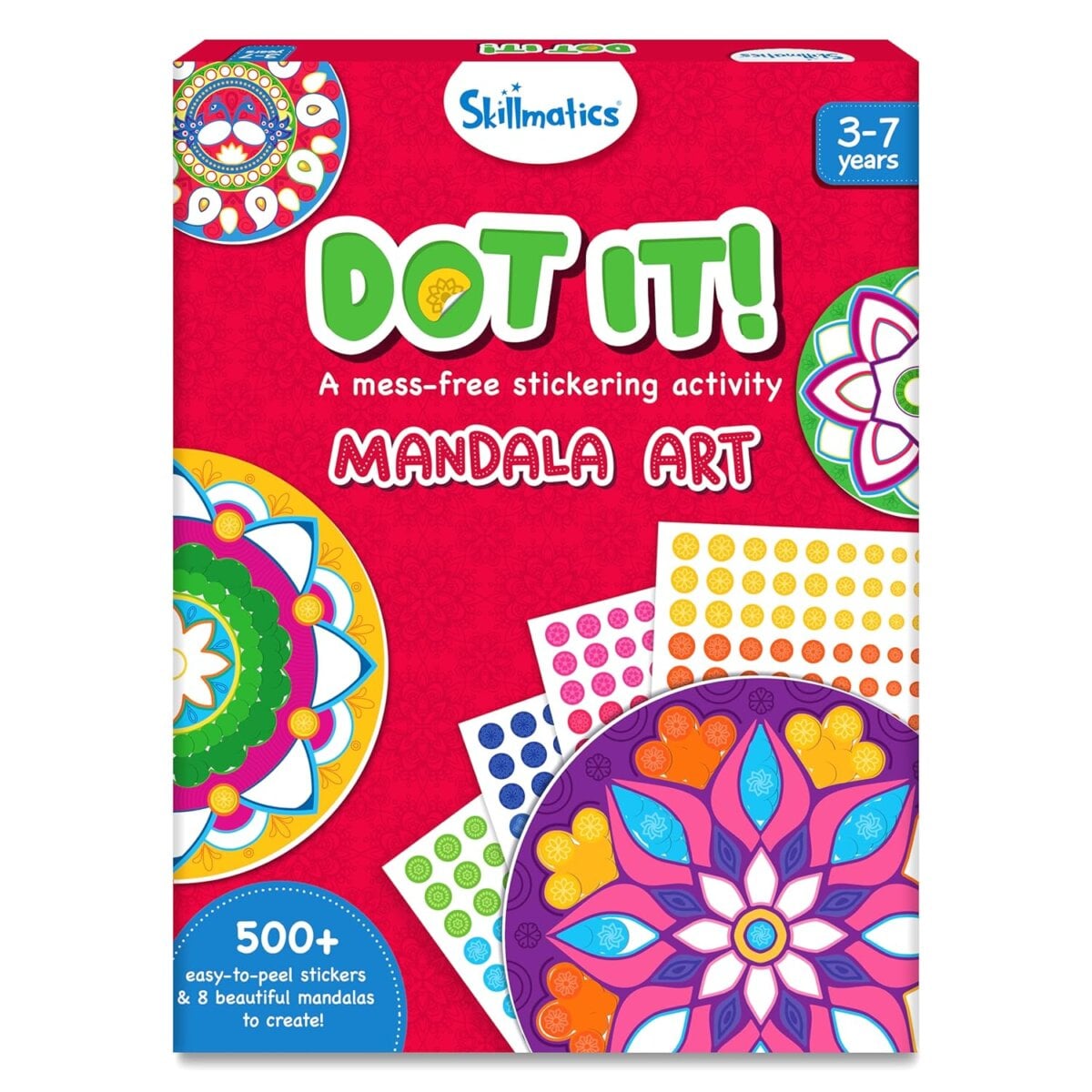 Skillmatics Dot It Sticker Activity - Mandala Art | Mess-Free 500+ Stickers Fun Craft DIY Activity Kit For Kids | 3+ Years