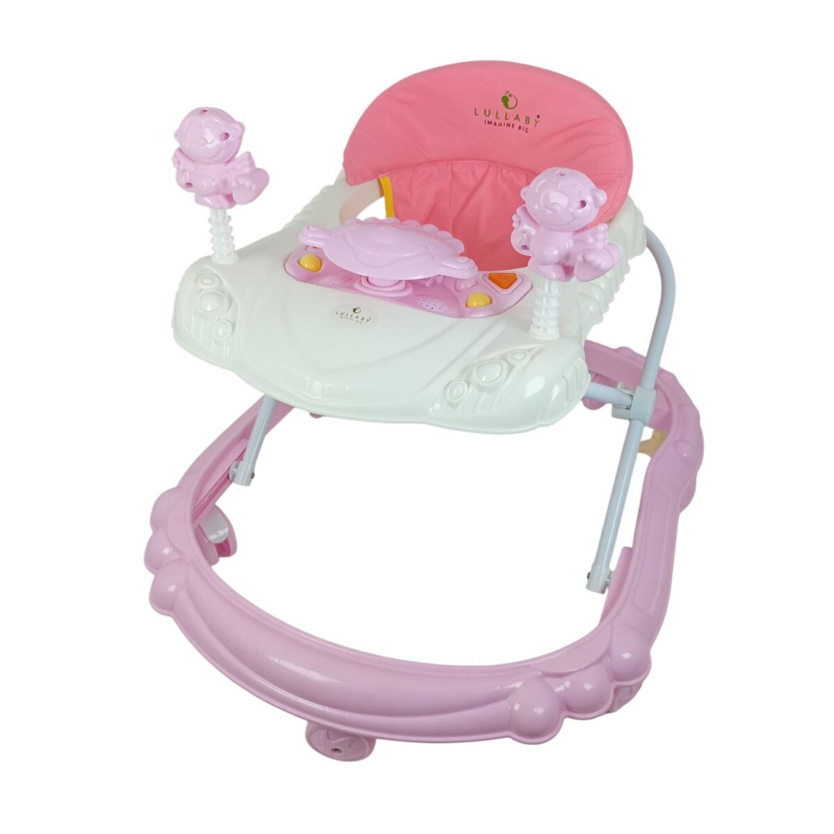 Apple Baby Walker with O-legs Multi-purpose Anti-roll Cart Baby Can Sit and Push with Music Toy Dinner Plate/Best Fold-able Walker | 8+Month