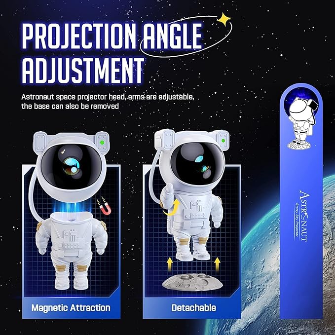 Astronaut Galaxy Projector With Remote Control 3 Astronaut Galaxy Projector With Remote Control | 360° Adjustable Timer Kids Astronaut Nebula Night Light For Kids | 5+ Years Astronaut Galaxy Projector With Remote Control | 360° Adjustable Timer Kids Astronaut Nebula Night Light For Kids | 5+ Years Image 3