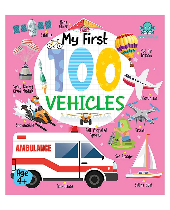 BookTopus ' My First 100 Vehicles ' |  Early Learning Board Book for Kids | 4+ Years