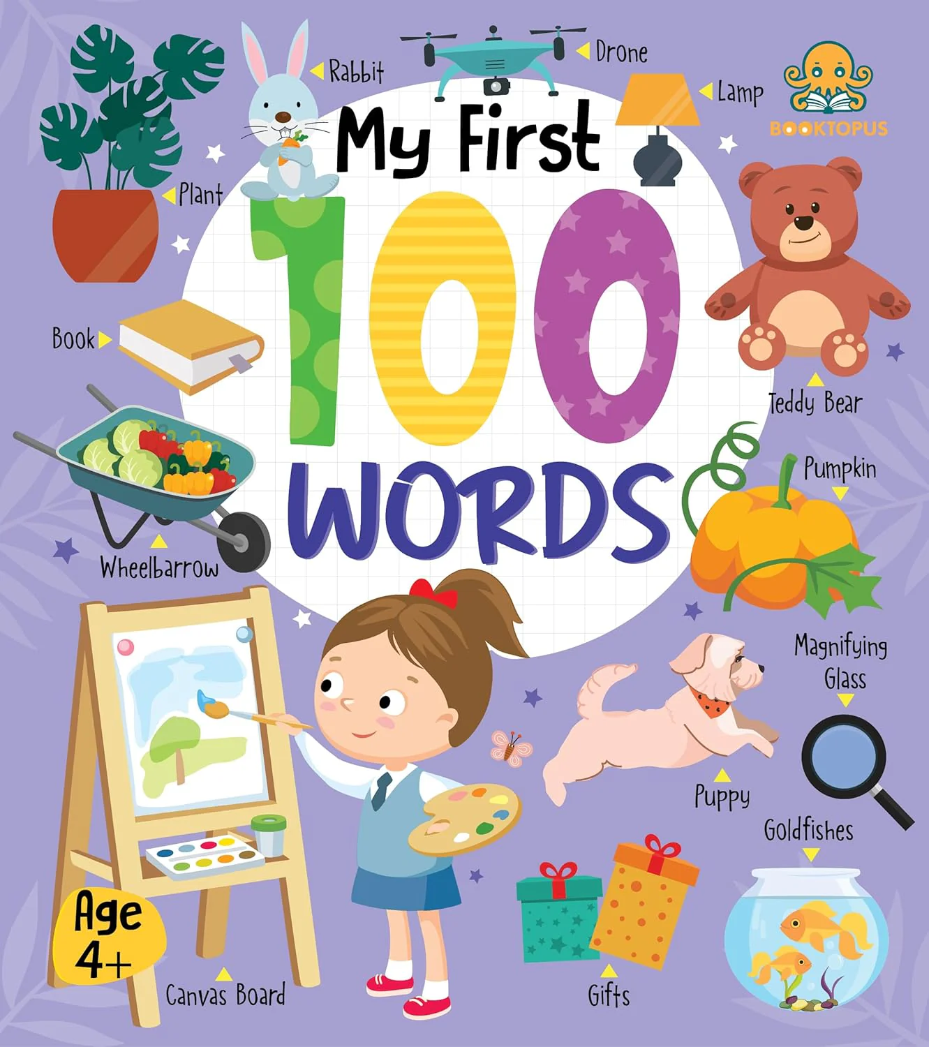 BookTopus ' My First 100 Words ' | Early Vocabulary Board Book for Kids | 4+ Years