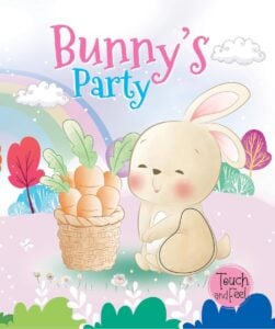 Booktopus Bunny's Party Sensory Touch and Feel Board Book | Tactile Early Learning Book for Toddlers | 2+ Years