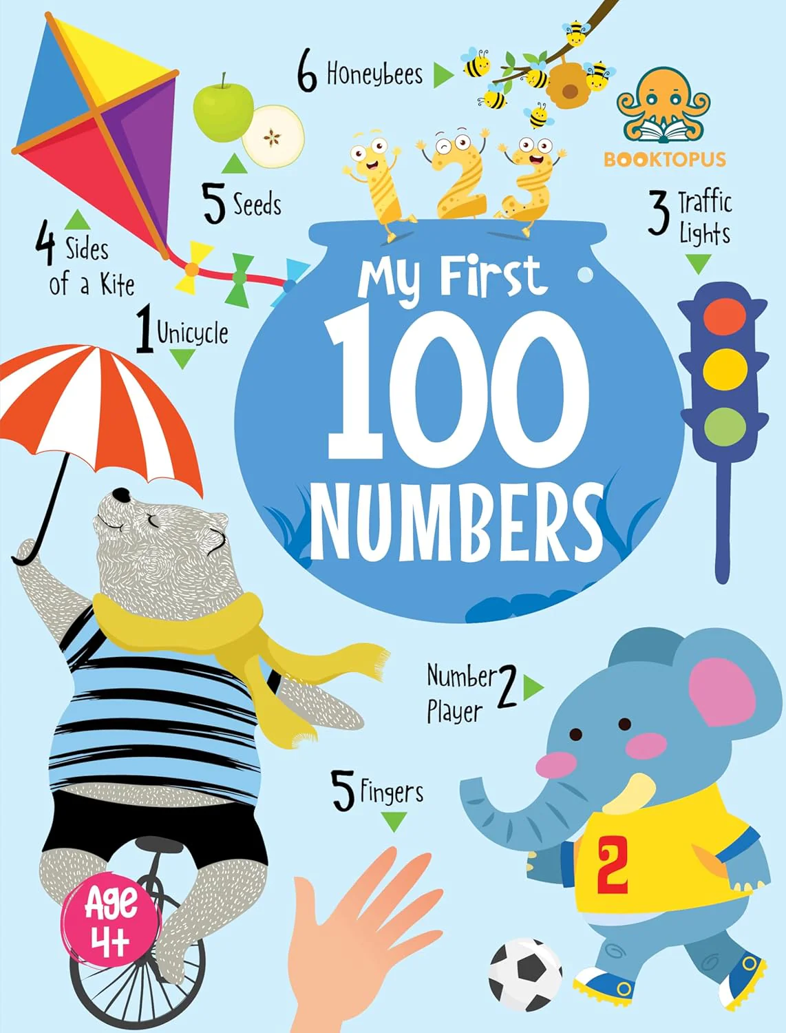 Booktopus My First 100 Numbers Mini Early Learning Picture Padded Books | Fun and Engaging Number Learning for Kids | 4+ Years