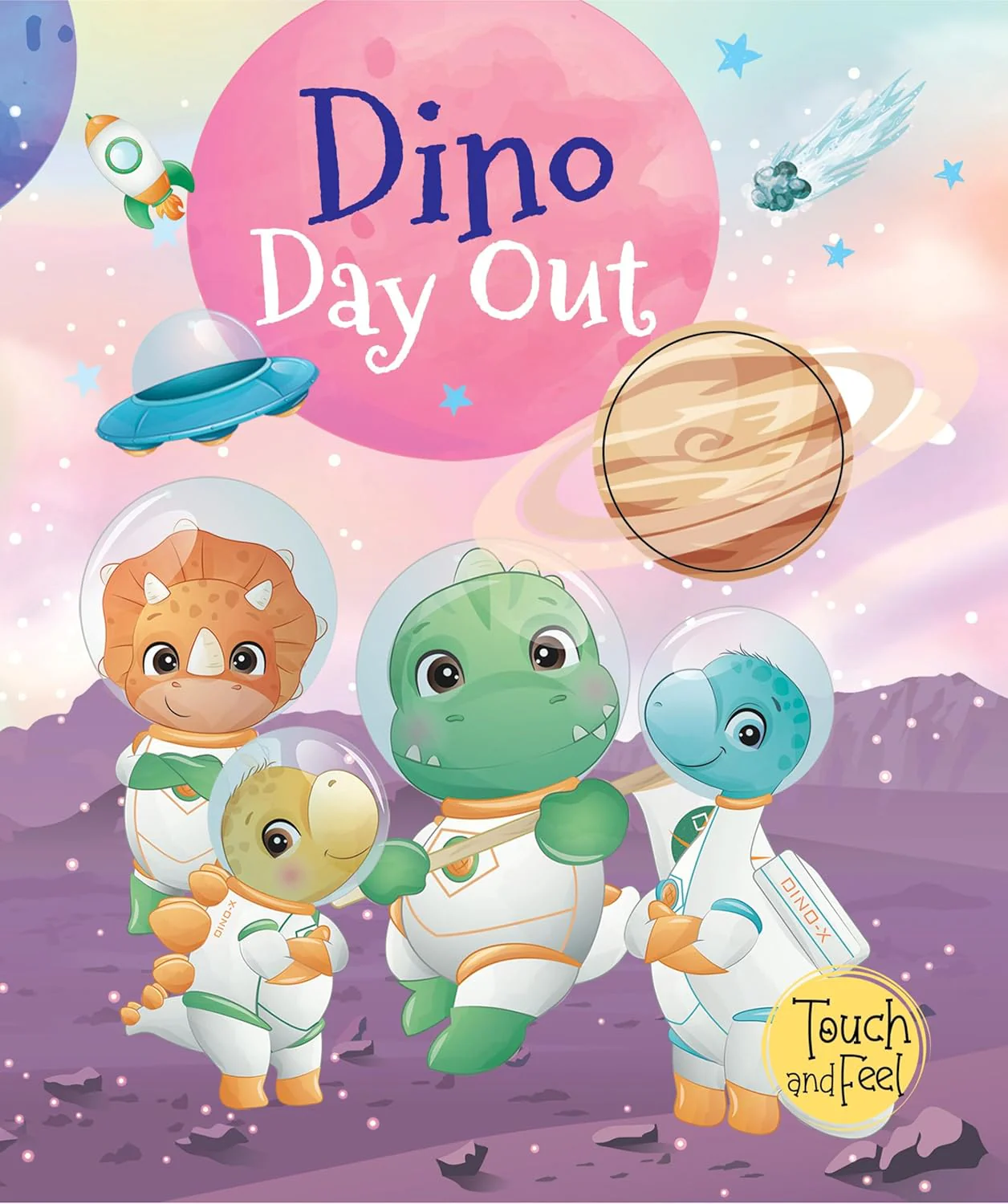Booktopus Touch and Feel Board Book | Dino Day Out Sensory ,Textured Baby Books for Kids | 4+ Years.