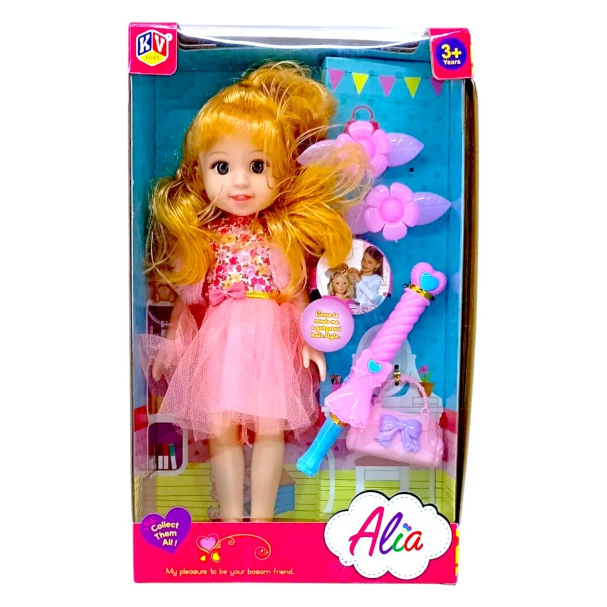 KV Toys Alia – My Lucky Doll with Accessories | Pretend Play Doll for Kids | 3+ Years.