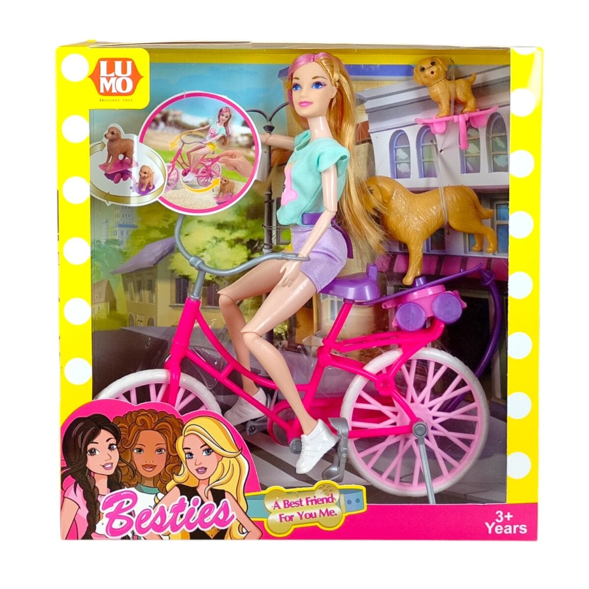 barbie bike and helmet This Barbie bicycle is all set to take you on an adventure into your imagination Dynacraft Barbie 16-inch Girls' Bike