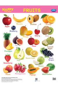 Navneet Happy Wall Chart – Fruits | Laminated Educational Chart | Early Learning Classroom And Home Study Poster for Kids | 3+Years