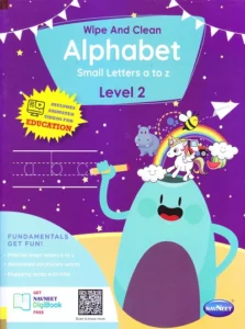 Navneet Wipe And Clean Alphabet Small Letters A To Z Level -2 | Reusable Handwriting Practice Book for Kids | 4+ Years