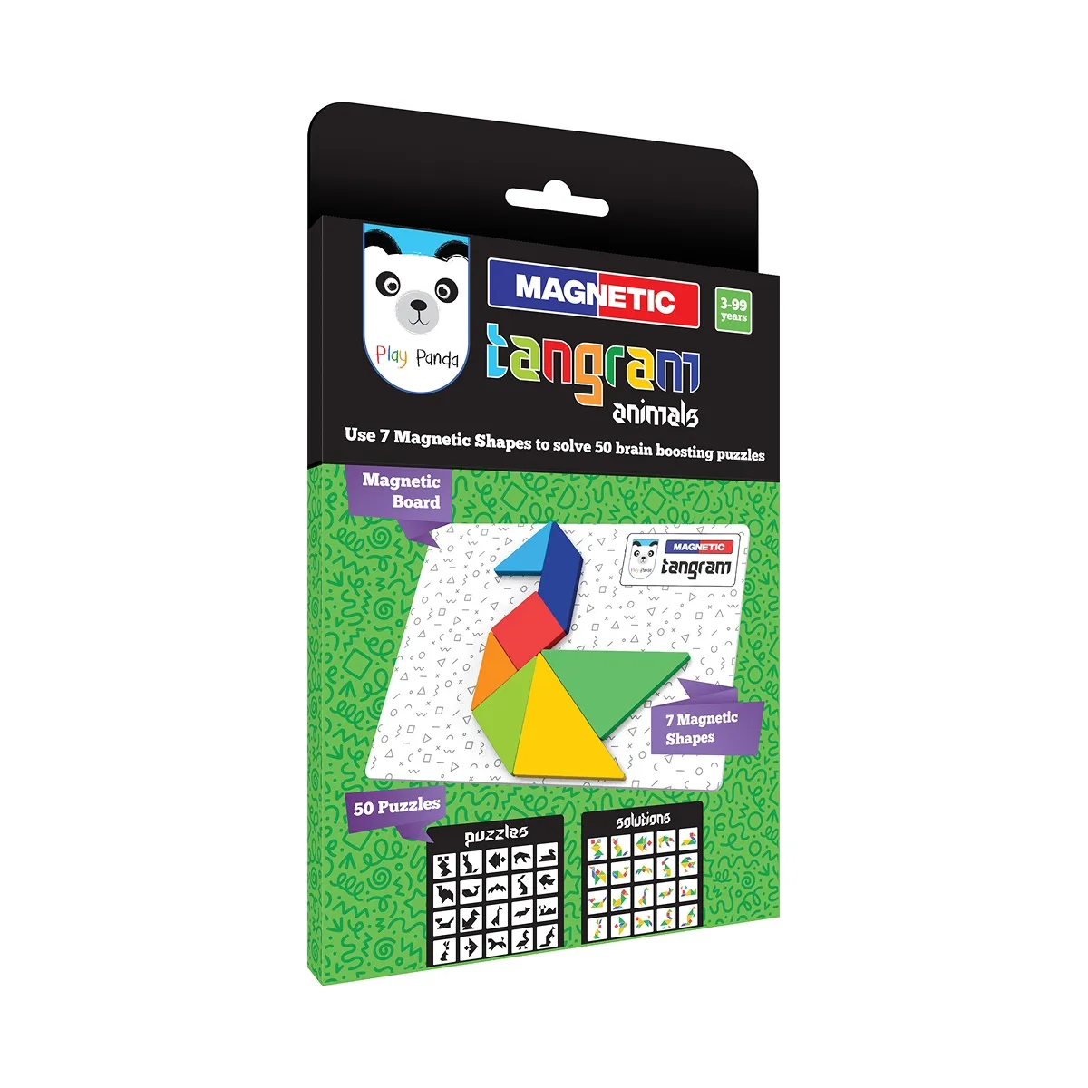 Play Panda Magnetic Tangram Puzzle Animals | Solve 50 Puzzles Using Magnetic Shapes For Kids | 3+ years