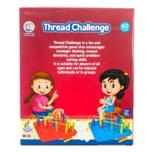 RATNA'S Thread Challenge with 60 Challenge Cards | 2 Players Board Game for Kids and Adults | 5+ Years.