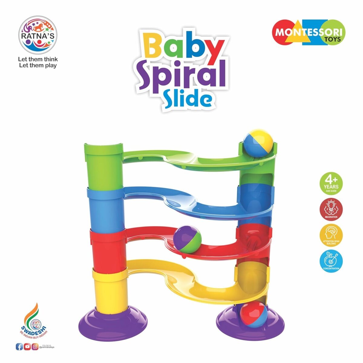 Buy Ratna's Baby Spiral Slide Level Ball Rolling Twist and Turn