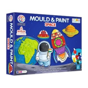 Ratna's Mould and Paint Space Themed DIY Kit | Create Adorable Plaster Fridge Magnets and Badges | Craft Activity Toys for Kids | 5+ Years.