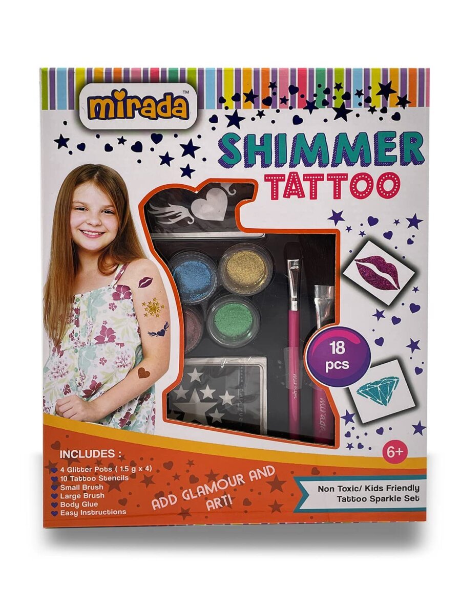 Strings Marketing Mirada Shimmer Tattoo | Add Glamour and Art | 18 Pcs | 6+ Years