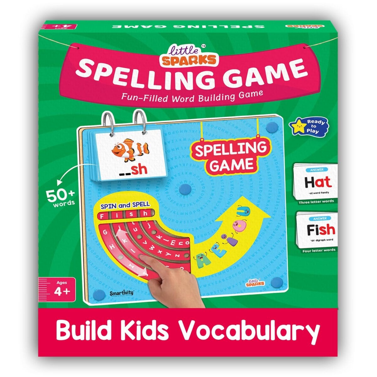 Smartivity Spelling Game educational toy for kids, Smartivity Spelling Game vocabulary learning toy, Smartivity Spelling Game rotating letter wheels toy, Smartivity Spelling Game preschool learning toy
