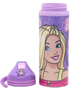 Striders Disney Barbie Water Bottle Steel 500ml | Amazing Stainless Steel Kids Bottle for School & Travel, Leakproof Design, Ideal for 3+ Years