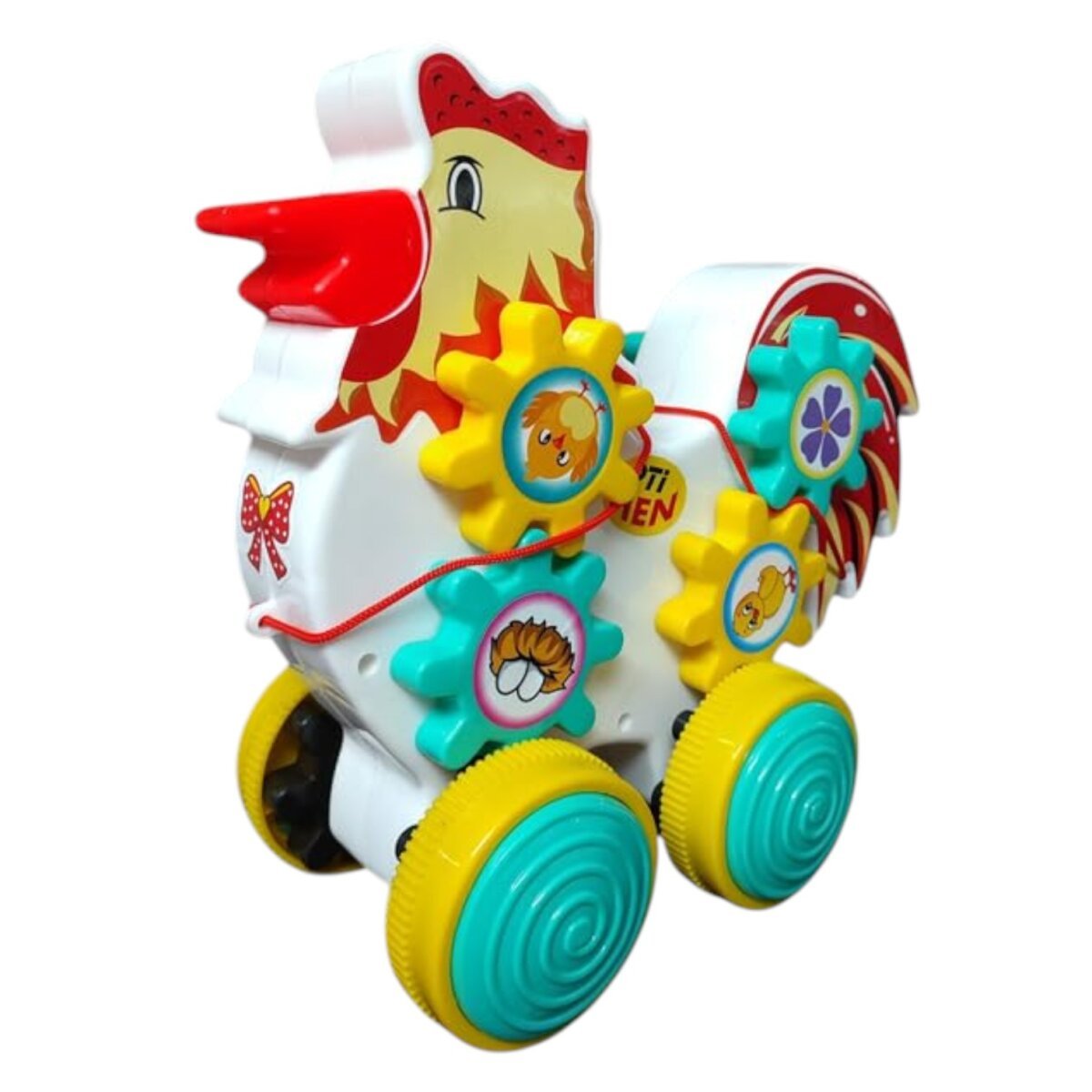 Geary Hen Wind-Up Plastic Hen Toy with Moving Mechanism |  Colorful And Entertaining Toy For Kids |1+ Years