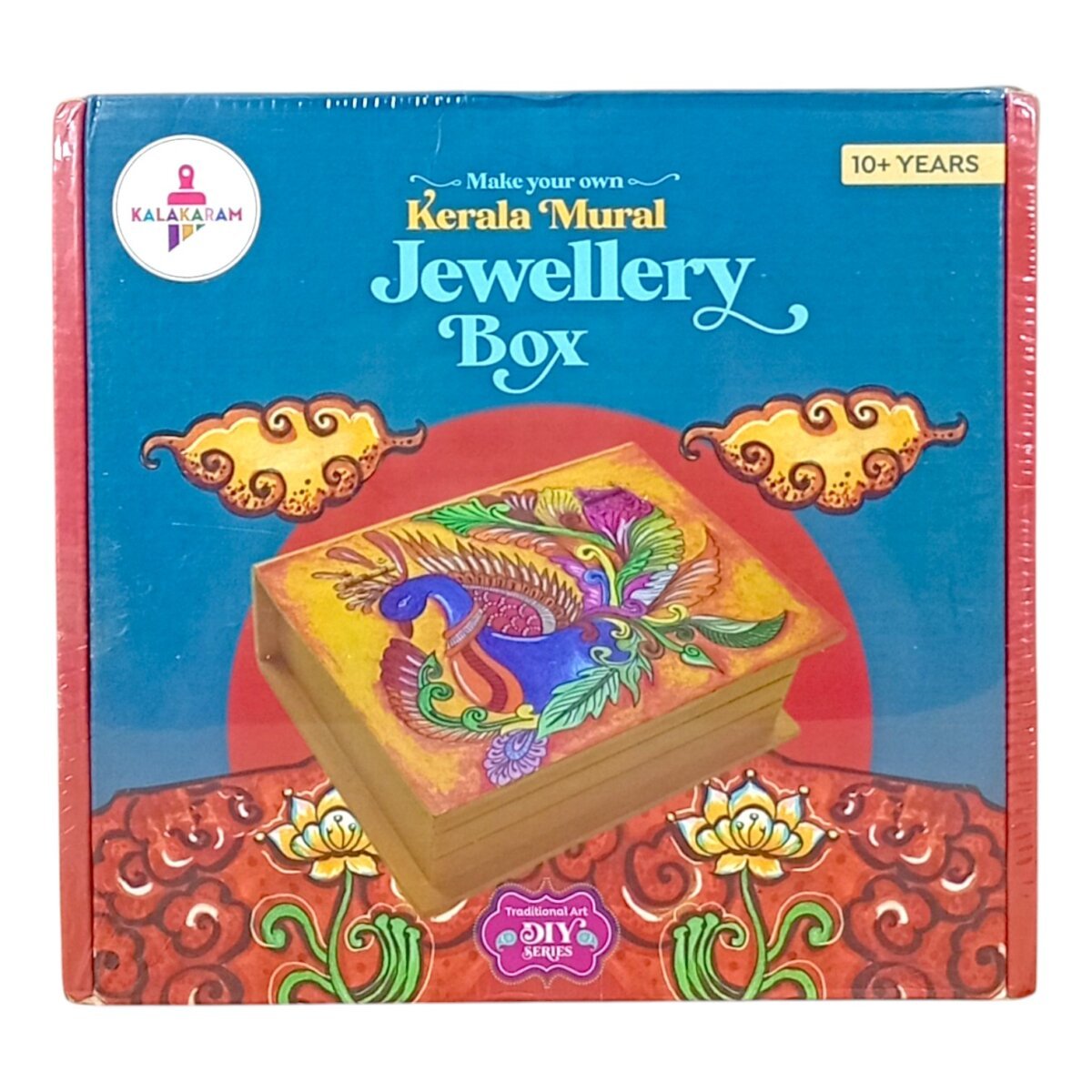 Kalakaram Make Your Own DIY Kerala Mural Jewellery Box Painting Kit | Traditional Indian Art | Decorative Storage Activity Box 12+ Years