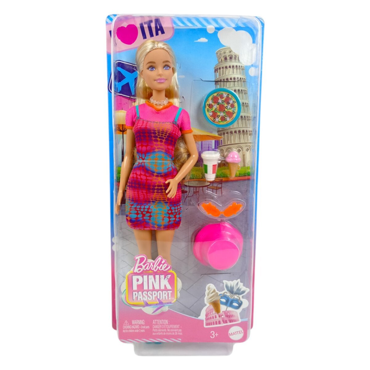 Mattel Barbie Doll Set with Clothes and Accessories – Pink Passport Italy Adventures | Travel, Style and Culture in One Playset | 3+ Years.