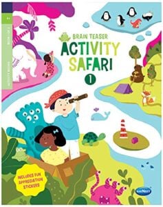 Navneet Brain Teaser Activity Safari Book 1 | Includes Fun Appreciation Stickers For Kids | 6+Years