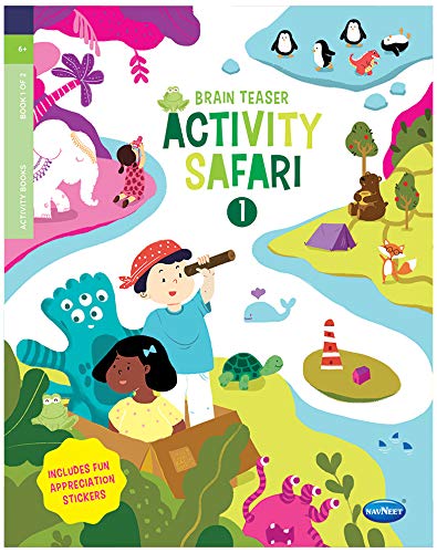 Navneet Brain Teaser Activity Safari Book 1 | Includes Fun Appreciation Stickers For Kids | 6+Years