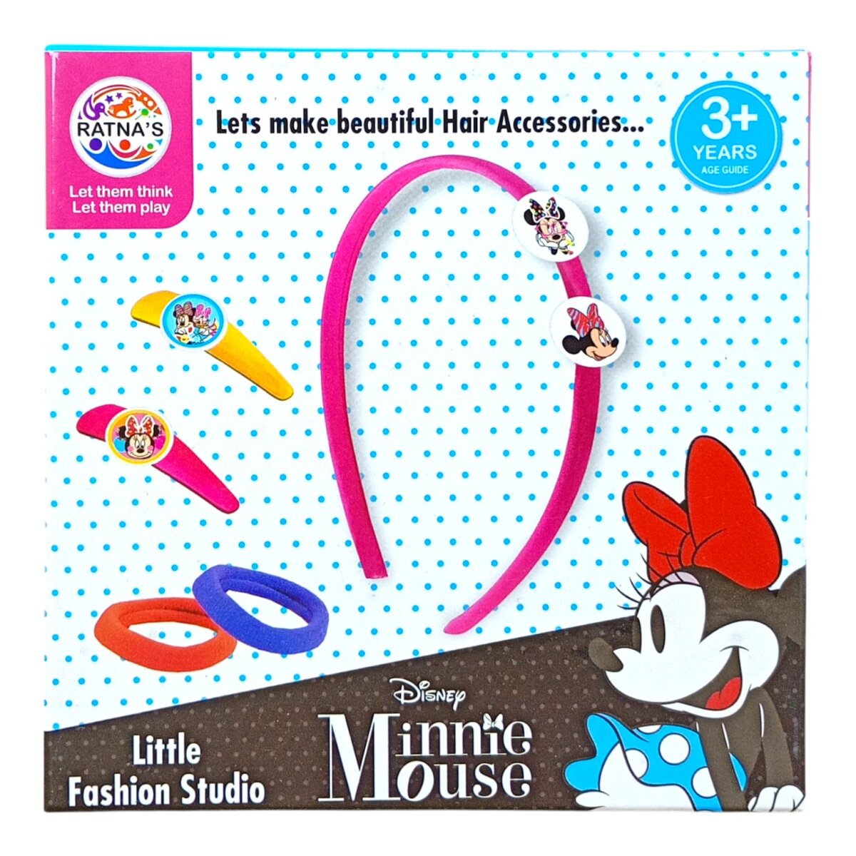 Buy Ratnas Disney Little Fashion Studio – Minnie Mouse Theme Hair  Accessories DIY Kit Creative, Stylish, and Fun Craft Set for Kids 3+  for