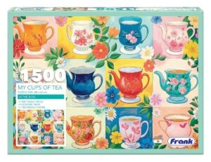 Frank My Cups Of Tea 1500 Pcs Jigsaw Puzzle – Ultimate Cozy Mind-Building Puzzle for Teens and Adults, Large Premium Cardboard Puzzle