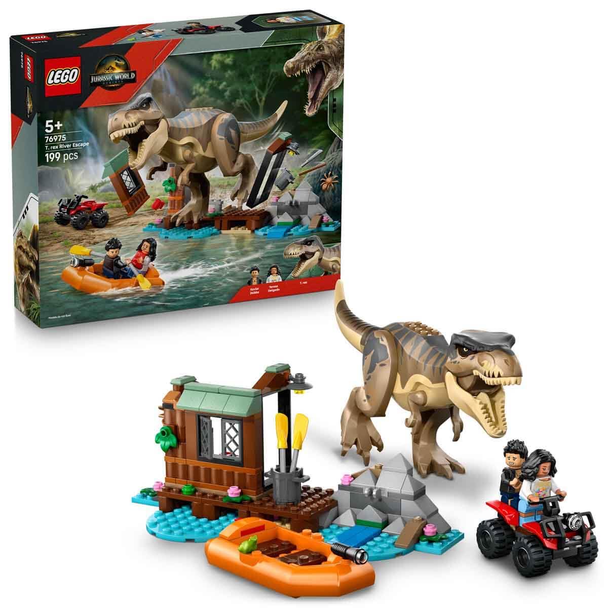 LEGO Jurassic World T. rex River Escape Building Blocks Set toy, LEGO Jurassic World T. rex River Escape Building Blocks Set for kids, LEGO Jurassic World T. rex River Escape Building Blocks Set dinosaur toy, LEGO Jurassic World T. rex River Escape Building Blocks Set adventure playset