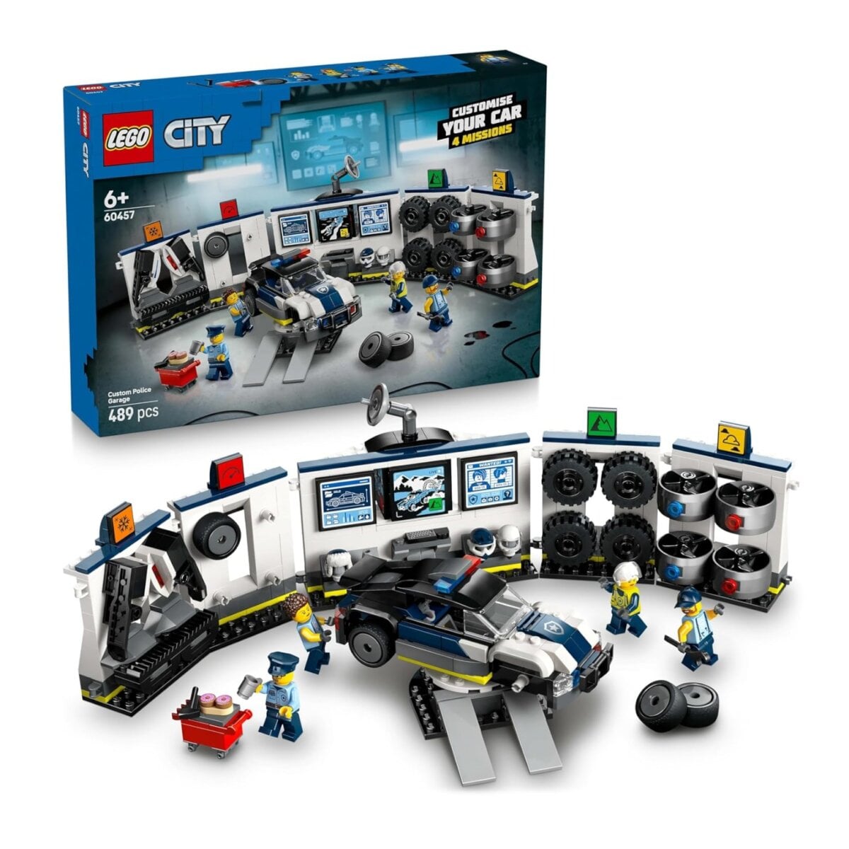 Lego City Custom Police Car Garage Toy Set for Real-Life Heroes 60457 ! 489 Pcs Building Blocks | 6+Years