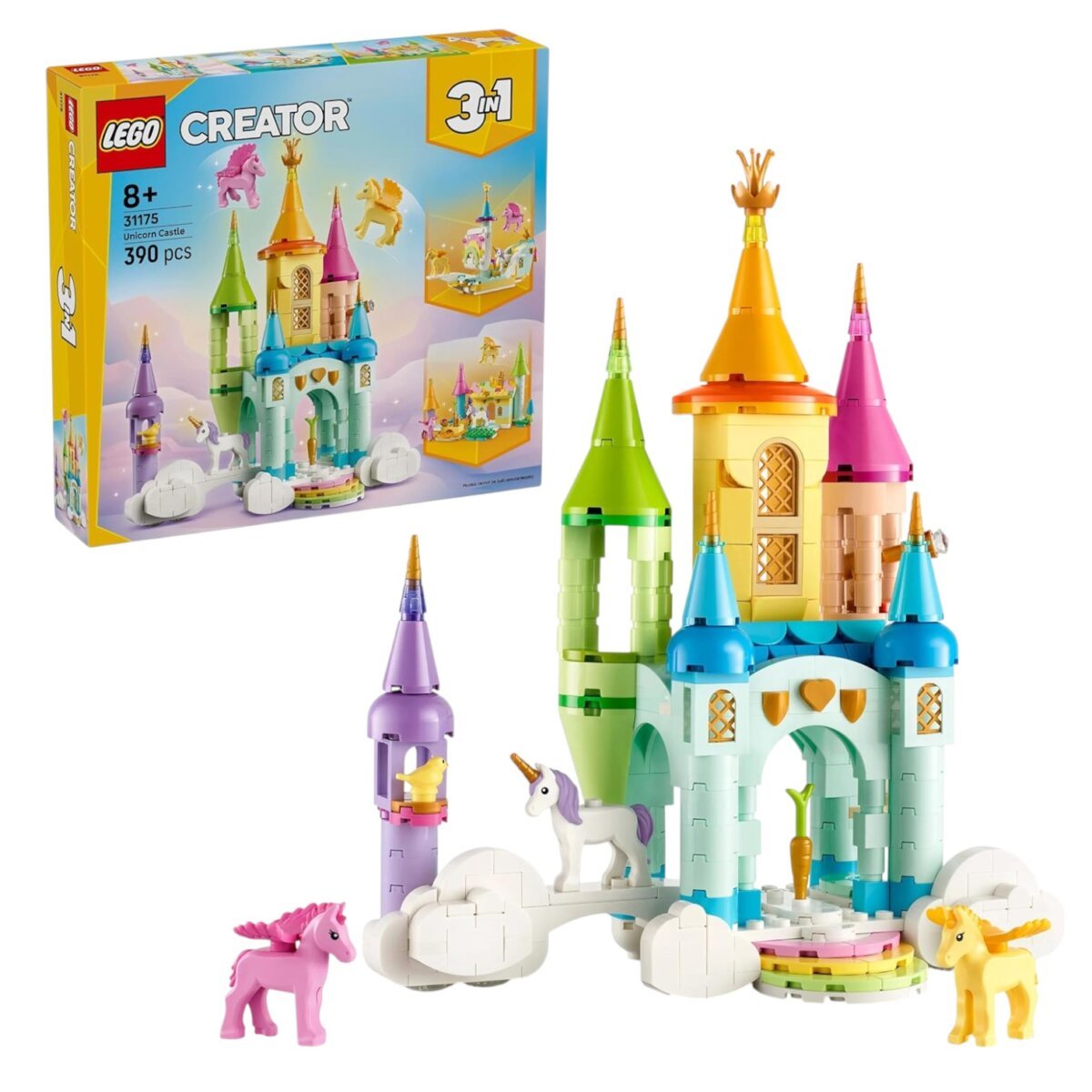 Lego Creator 3in1 Unicorn Castle Toy Animals Playset And Room Decor 31175 ! 390 Pcs Building Blocks | 8+Years
