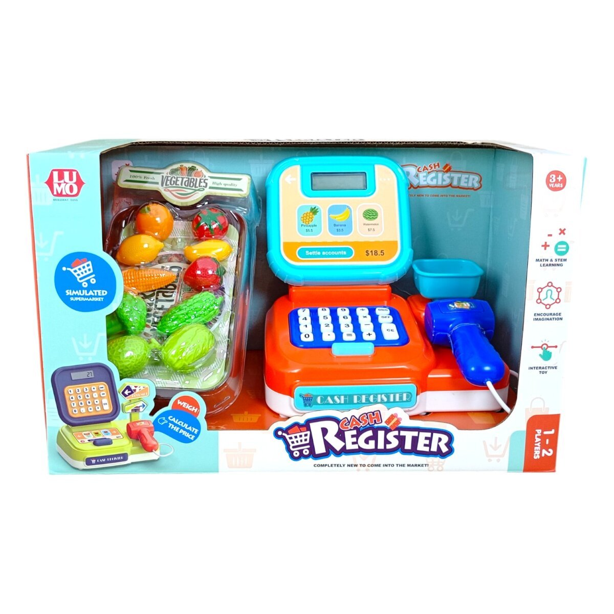 Luminoso Cash Register ' Vegetables Simulated Supermarket  Math And Stem Learning  Encourge imagination Interactive Toy  For Kids | 3+Year