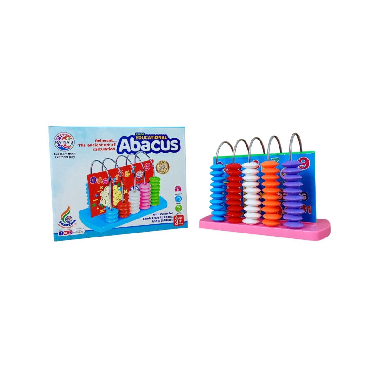 Ratna's Junior Educational Abacus | Fun Learning Tool for Kids | 3+ Years