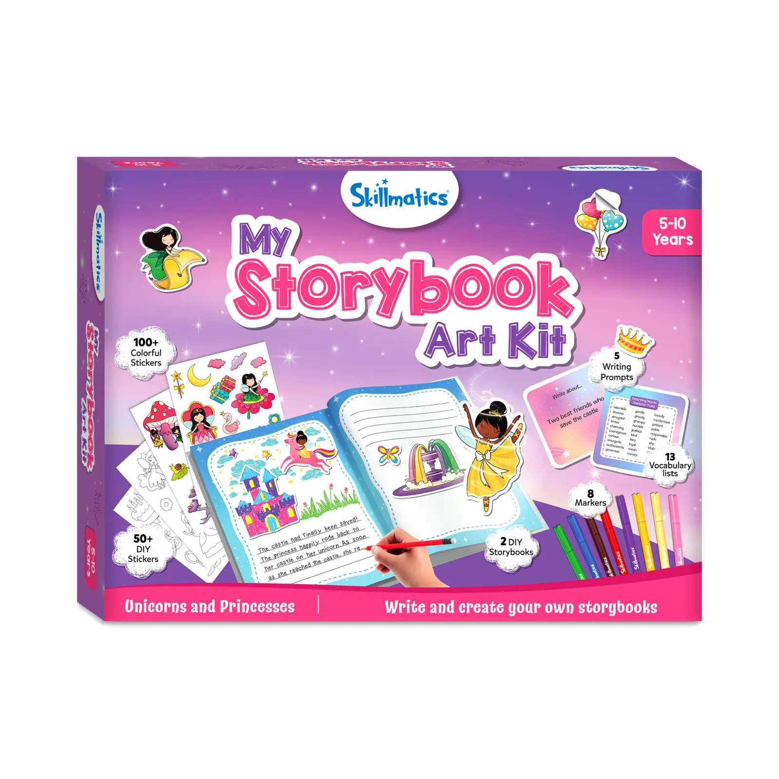 Skillmatics My Storybook Art Kit Unicorns and Princesses | Creative DIY Craft Kit for Kids | 4+ Years