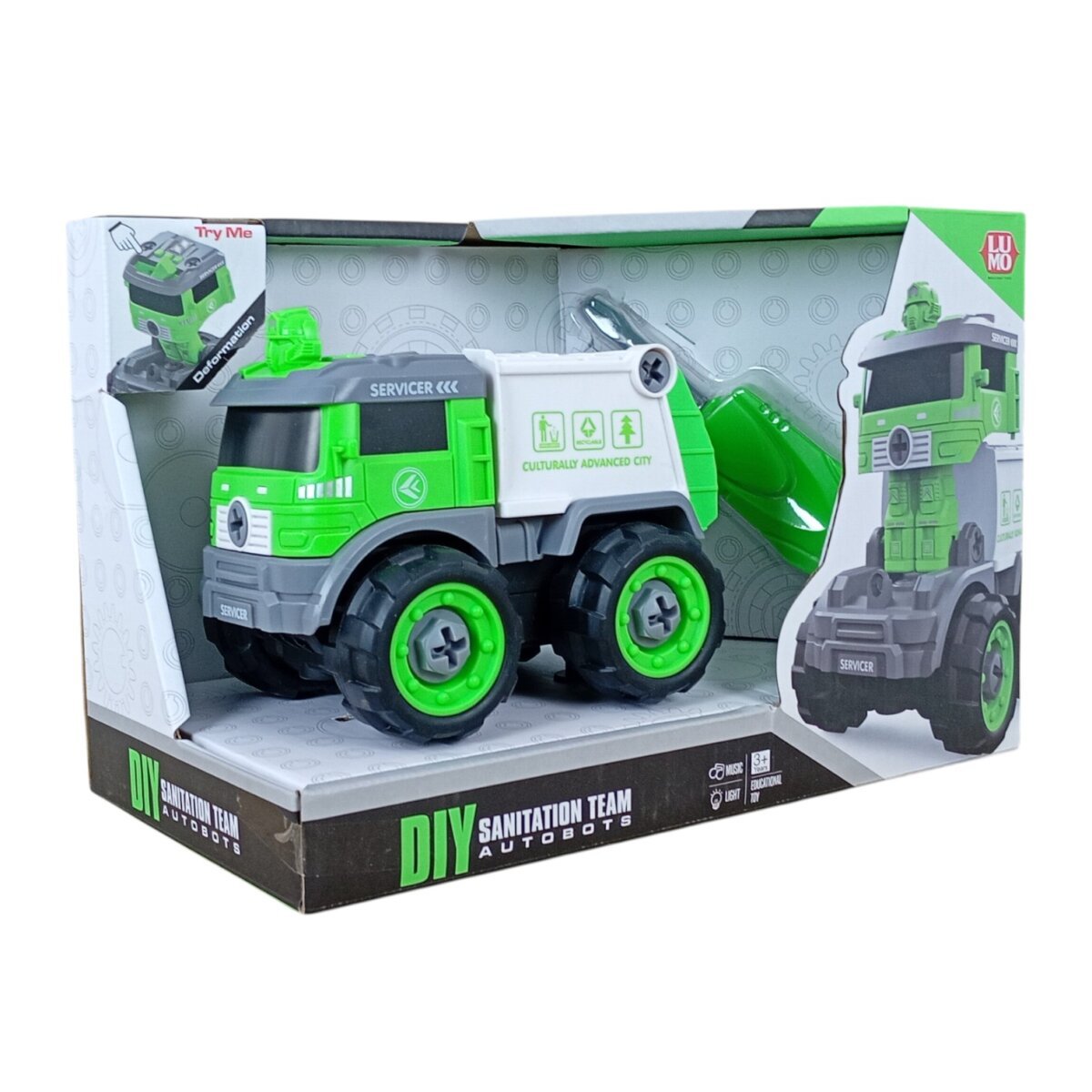 DIY Sanitation Team Auto Bots Multiple Assembly Methods With Light And Music For Kids | 3+Years