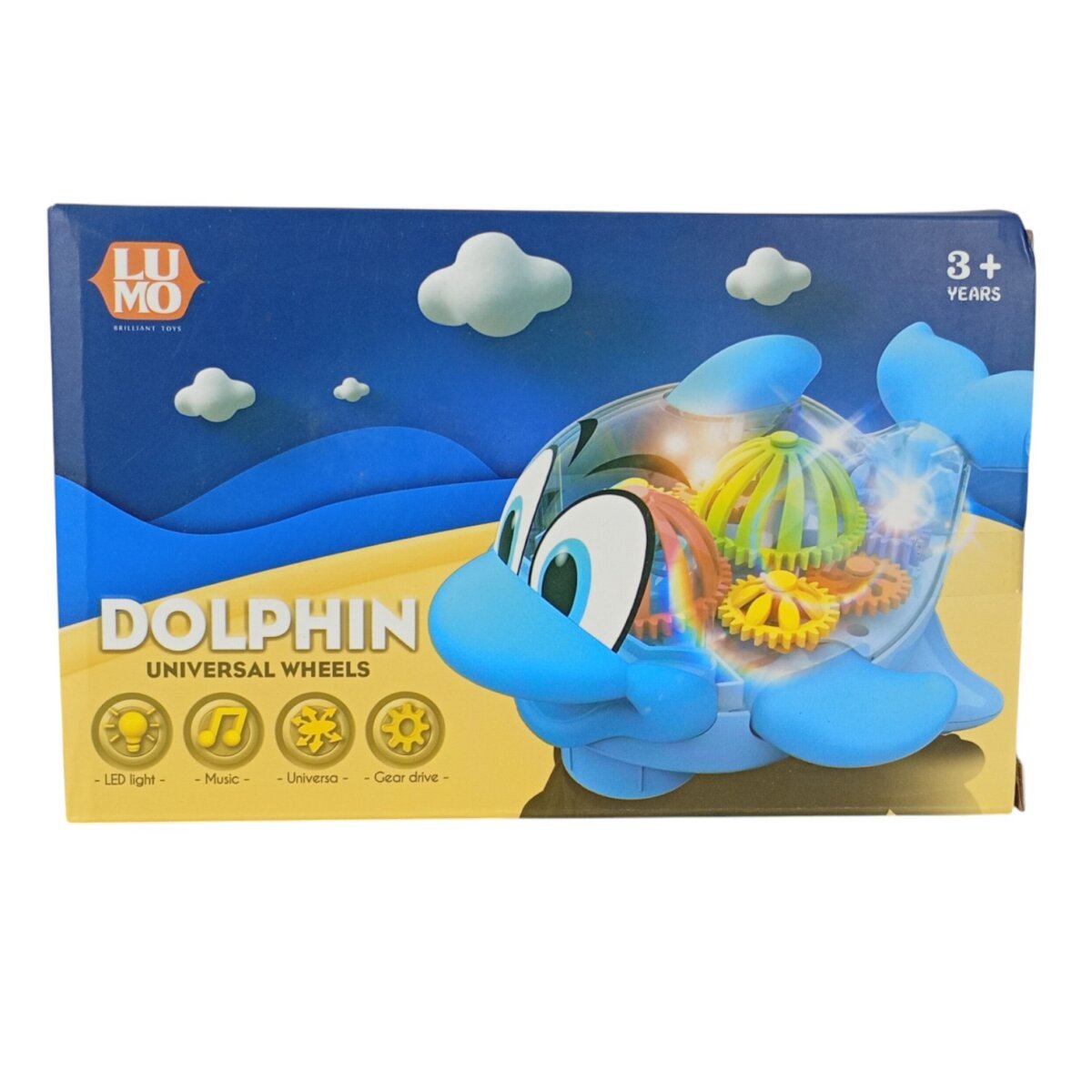 Dolphin Universal Wheels With LED Light , Music And Gear Drive For Kids | 3+Years