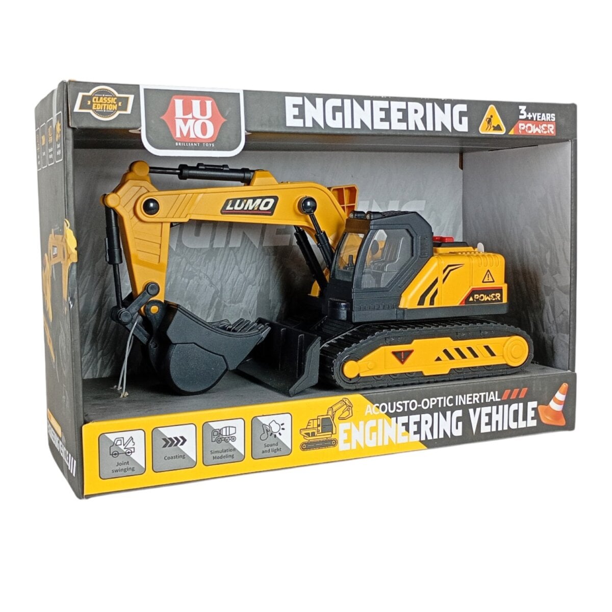 Classic Edition Super Strong Engineering Acousto-Optic Friction Vehicle toy for kids, Classic Edition Super Strong Engineering Acousto-Optic Friction Vehicle educational playset, Classic Edition Super Strong Engineering Acousto-Optic Friction Vehicle learning toy, construction toy truck with sound and light, pull-back construction toy truck for kids, realistic toy truck for construction play