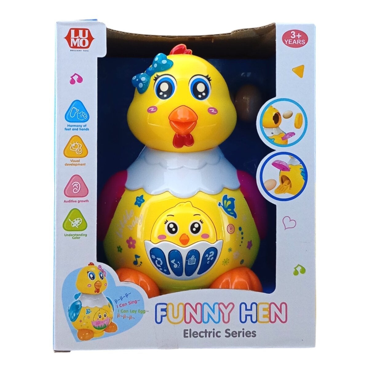 Funny Hen Bump and Go Musical Baby Chick Toy, Funny Hen Bump and Go Musical Baby Chick Toy for toddlers, Funny Hen Bump and Go Musical Baby Chick Toy with lights, Funny Hen Bump and Go Musical Baby Chick Toy interactive educational