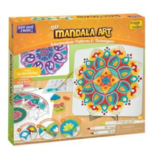 Imagimake DIY Mandala Art Kit For Kids Make12 Mandalas Art | Intermediate Patterns And Techniques Coloring And Painting With Water Brush Pen And Stamps Craft Set | 8+Years