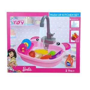 Barbie Wash Up Kitchen Set Toy for Kids – Fun Pretend Play Kitchen Sink with Real Water Function for Toddlers 2+ Years