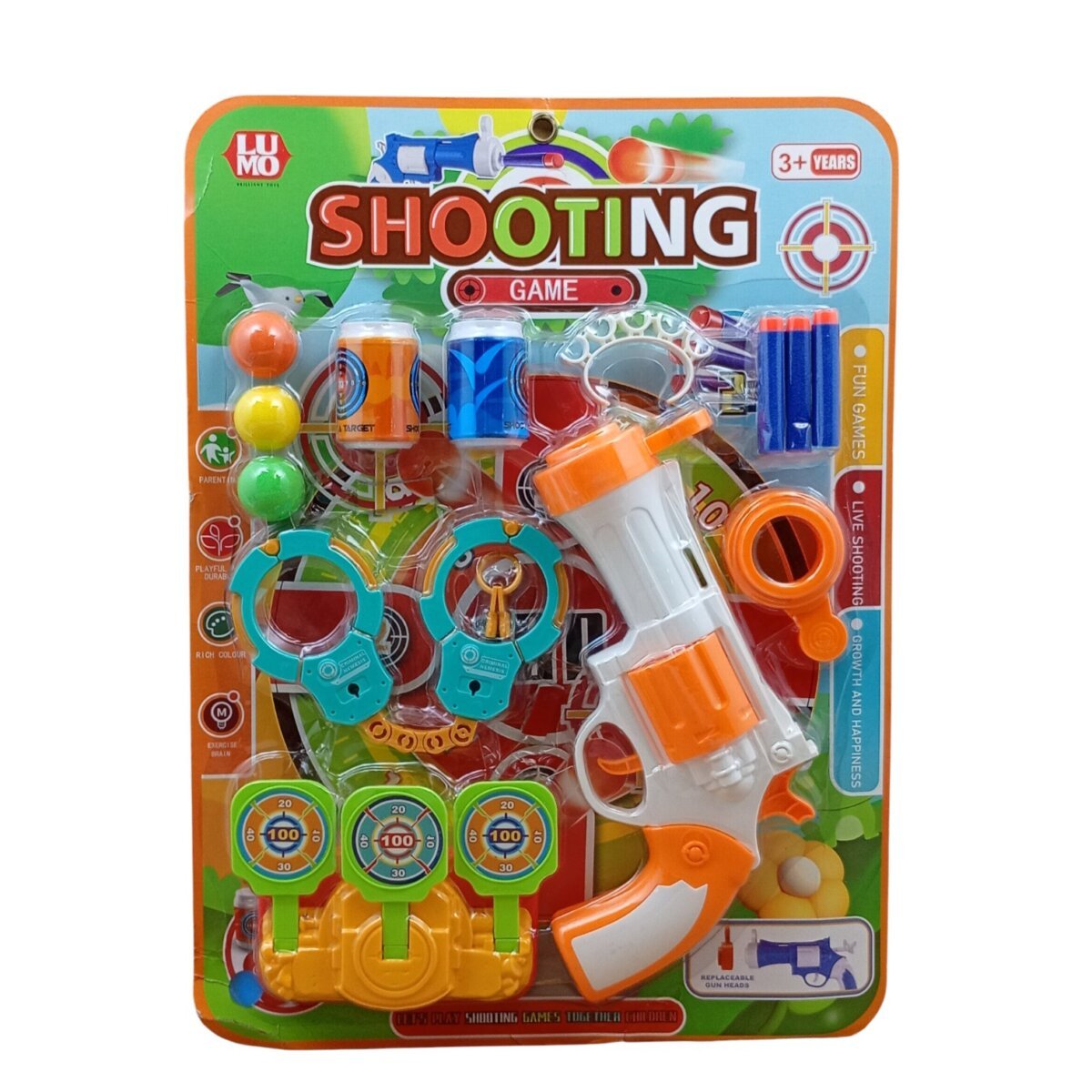 Shooting Game' Lets Play Shooting, Replaceable Gun Heads PlayFul And Durable Safe And Non Toxic Game For Kids | 3+Year