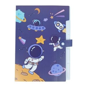Space Theme File Folder – Cool and Fun Stationery Organizer for Kids, Students and Office Use, Durable Portable Folder 5+ Years