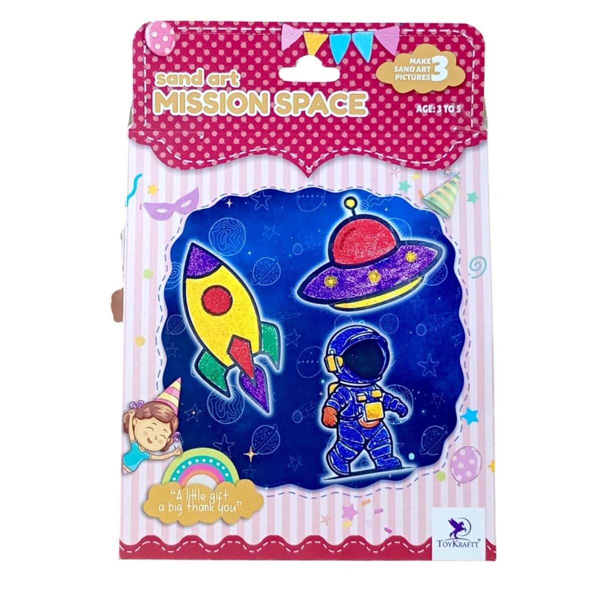 ToyKraftt 'Sand Art Mission Space' Art Kit Make 3 Sand Art Pictures Mission Sandblast For Kids | 3+Year