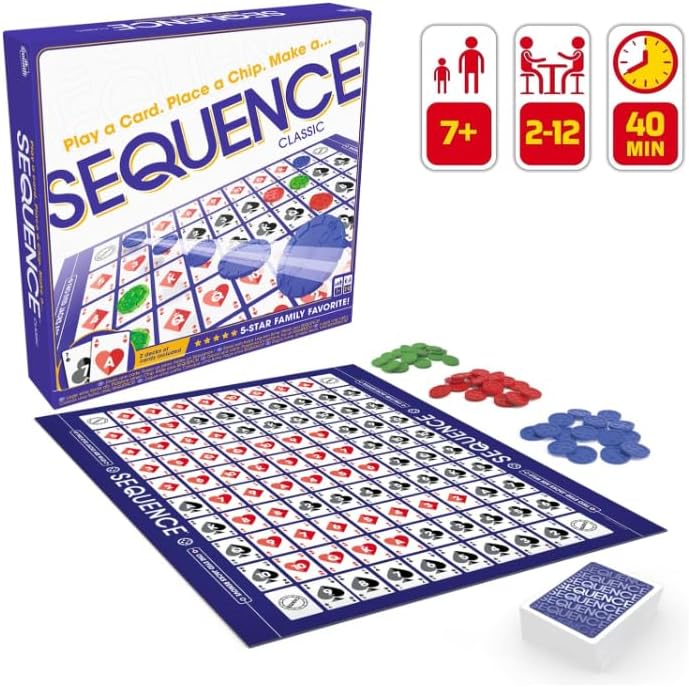 61U9Hbciqhl. Ac Goliath Sequence Classic – Amazing Strategy Card And Board Game For Kids 7+ And Families | Fun Learning Game For 2–12 Players With Easy Rules Goliath Sequence Classic – Amazing Strategy Card And Board Game For Kids 7+ And Families | Fun Learning Game For 2–12 Players With Easy Rules Image 3