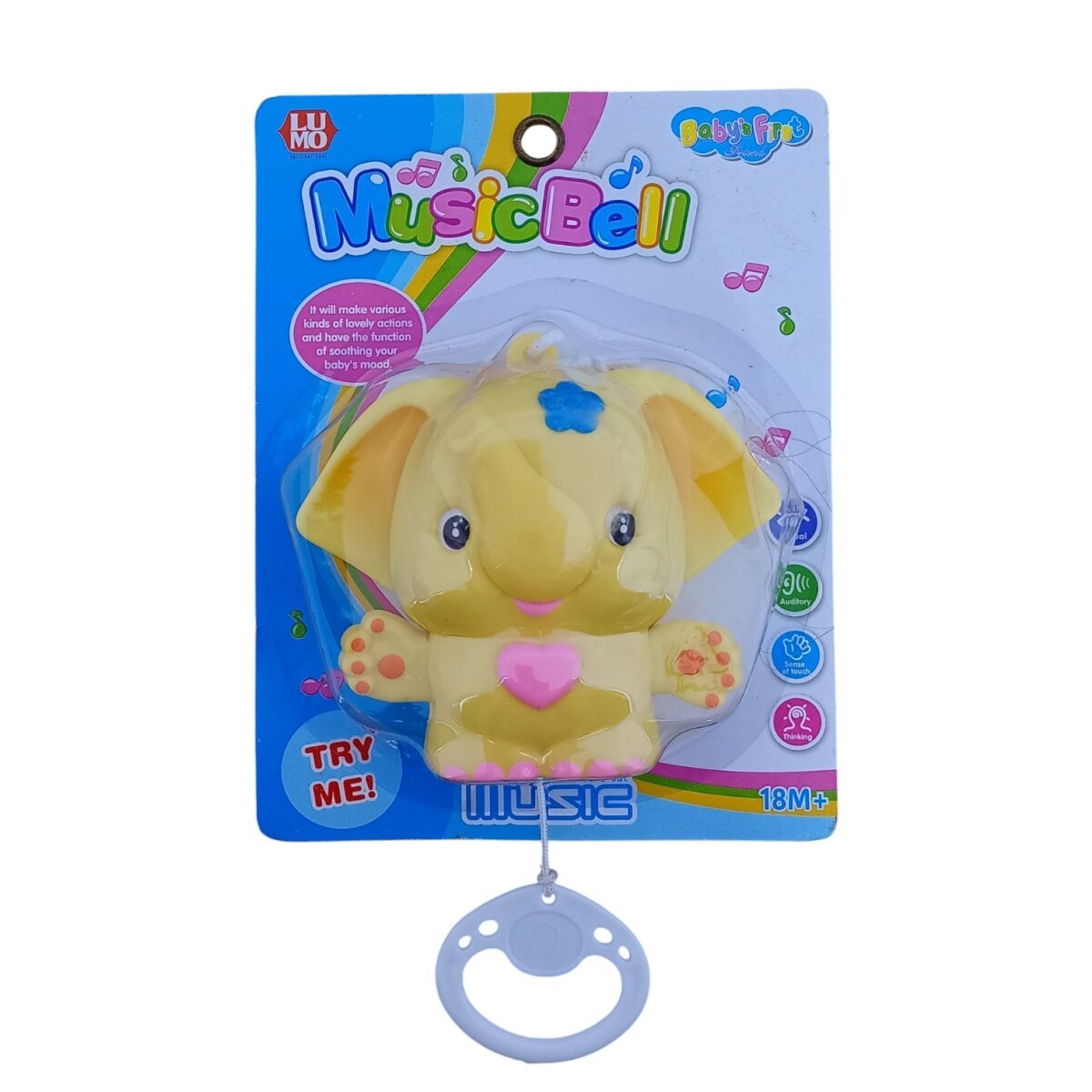 Baby's First Elephant Musical Bell for Infant Baby Toddler and Kids Musical Cradle Bell,  | 18 + Months