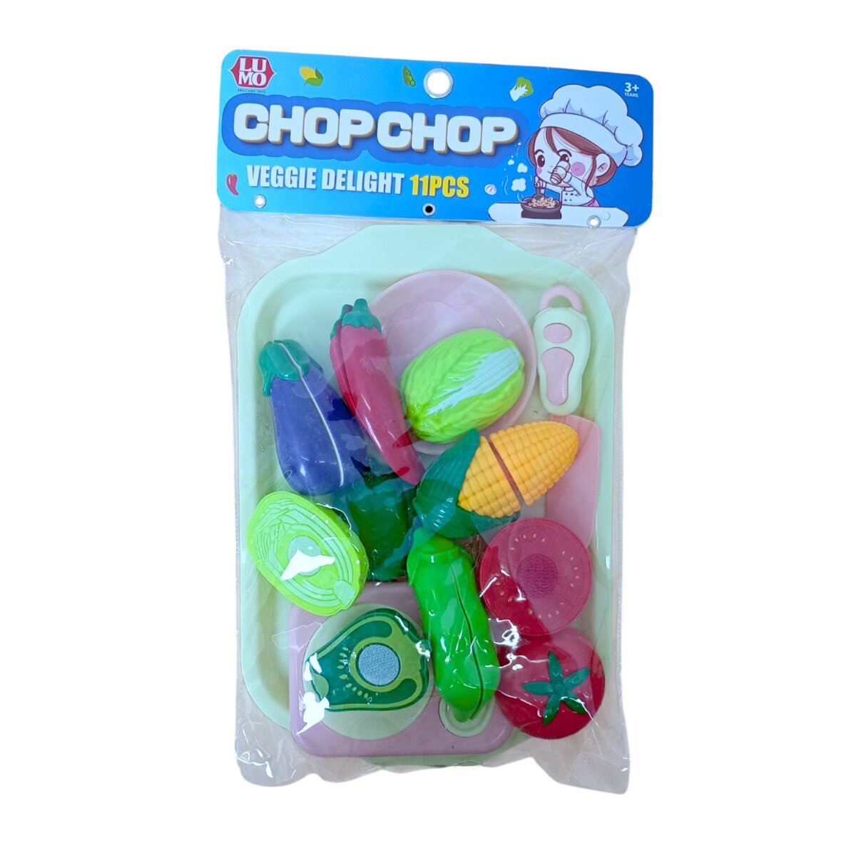 Chop Chop Vegetable Cutting Veggie Delight 11 Pcs | Pretend Play Kitchen Toy Set for Kids | Fun Cutting and Cooking Playset | 3+ Years